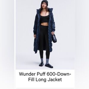 NWT LululemonNavy Wunder Puff Long Jacket size 6